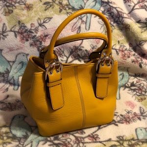 Tignanello yellow leather bag